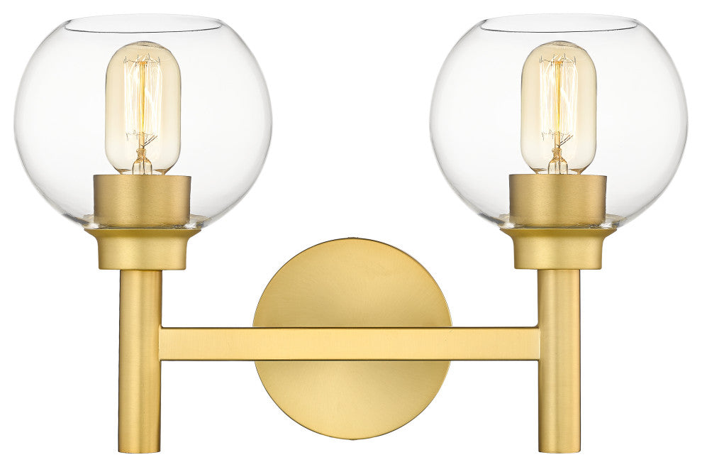 Zlite 7502-2V-BG 2-Light Vanity, Clear