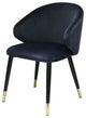 Set of Two Blue Velvet Dining Chairs