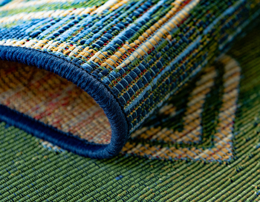 Unique Loom Blue Vortex Outdoor 2' 2 x 3' 0 Area Rug