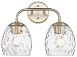 2 Light 15.125" Modern Gold Vanity Light