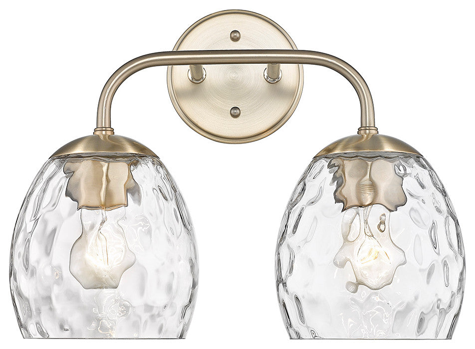 2 Light 15.125" Modern Gold Vanity Light