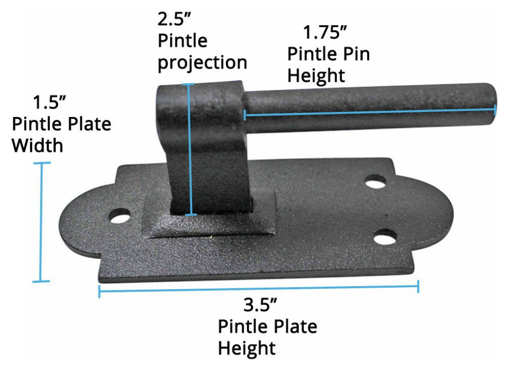 Black Wrought Iron Pintle Hinge Strap Shutter Hinge Offset Pack of 40