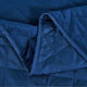 Velvet Quilted 5 Piece Bed Spread Set, Blue, Over-Sized King 122" X 106"