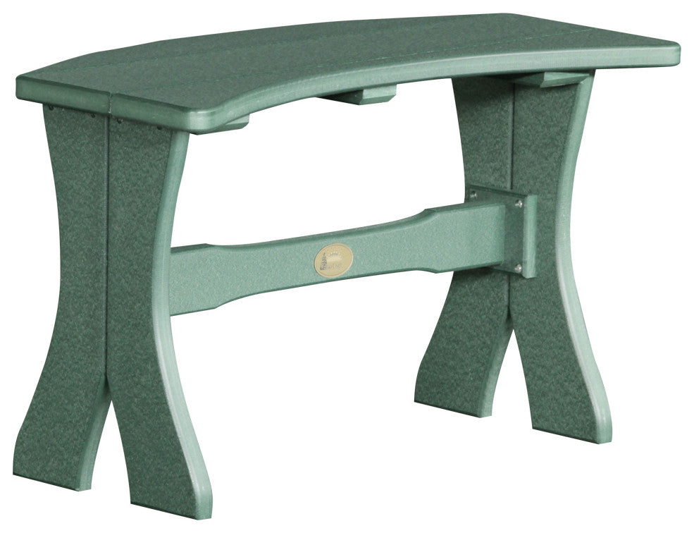 Poly Curved Table Bench, Green, 28 Inch