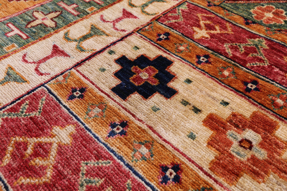 5' 5" X 8' 3" Super Kazak Handmade Wool Rug Q11089