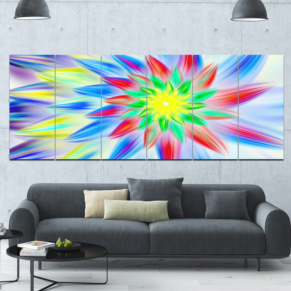 Dance of Multi Color Petals, Floral Canvas Art Print, 70"x28", 6 Panels