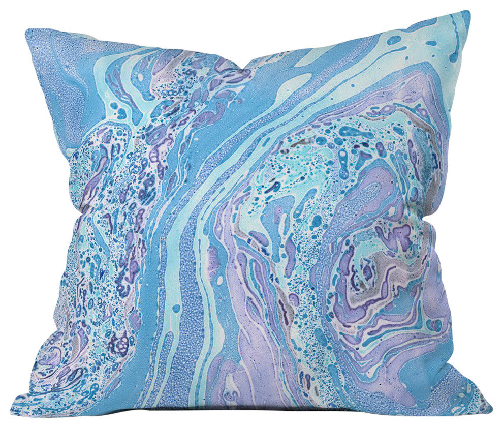 Amy Sia Marble Pale Blue Throw Pillow, 26"x26"