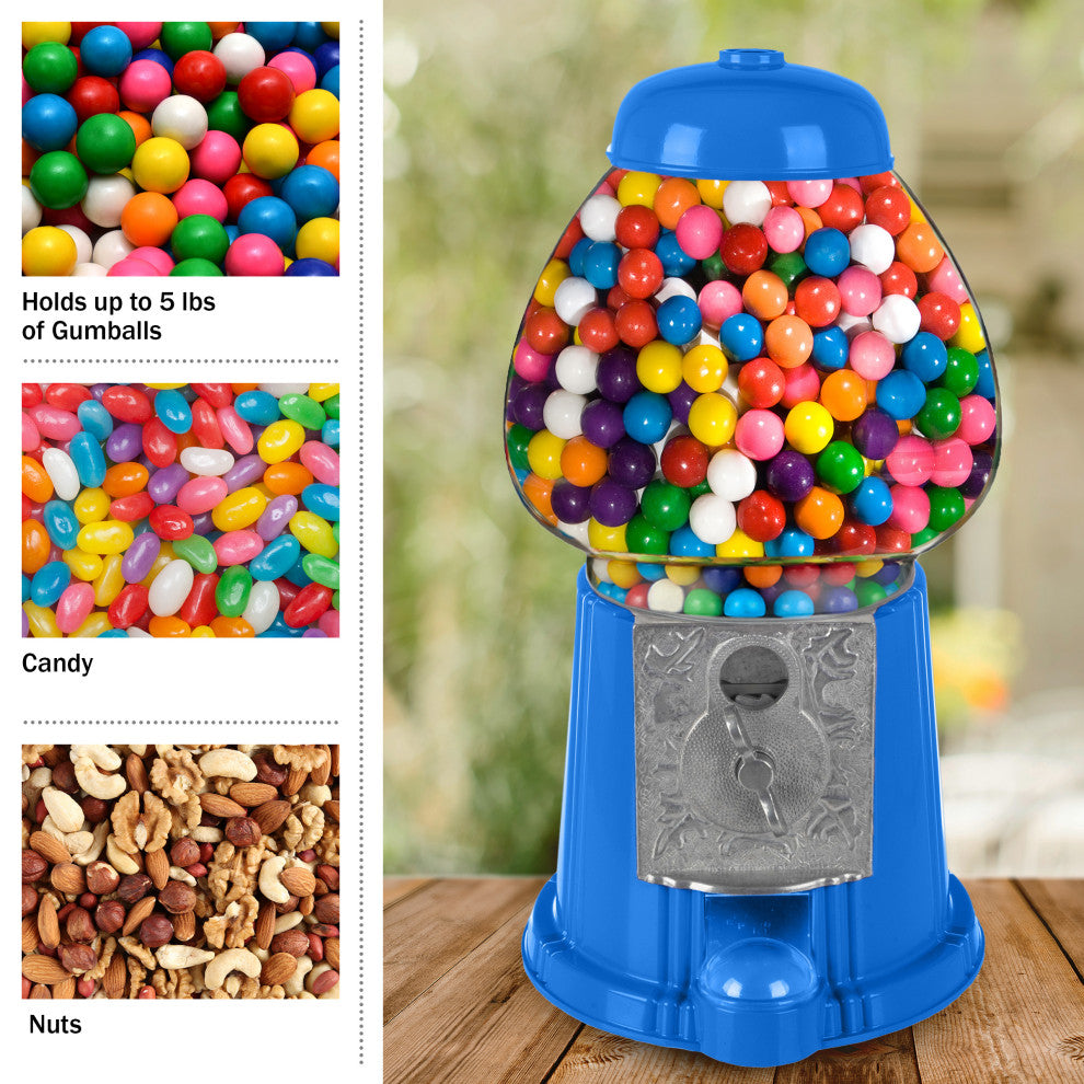 Mini Gumball Machine Vintage Candy Dispenser Glass Globe, Metal Base