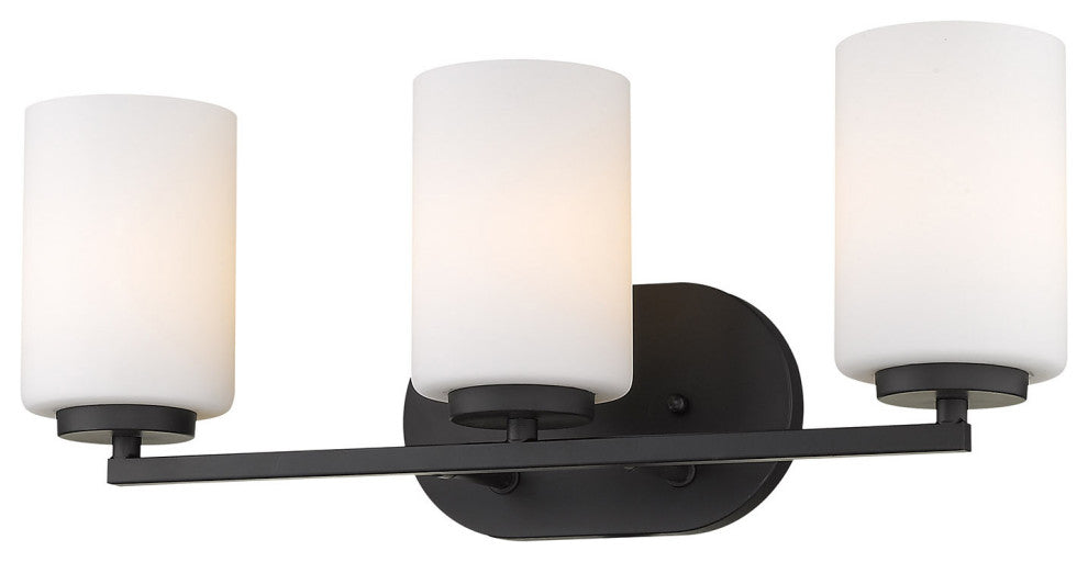 Manhattan 3 Light Bath Vanity, Matte Black