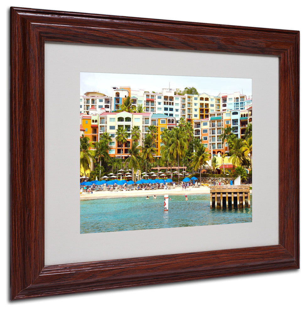 'Virgin Islands 8' Matted Framed Canvas Art by CATeyes