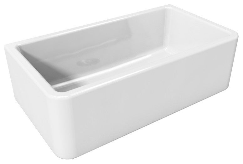 LaToscana Reversible, Fluted/Smooth Fireclay Sink, White, 33"