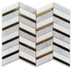 Thassos White Carrara White Marble Artistic Chevron Mosaic Tile Brass, 1 sheet