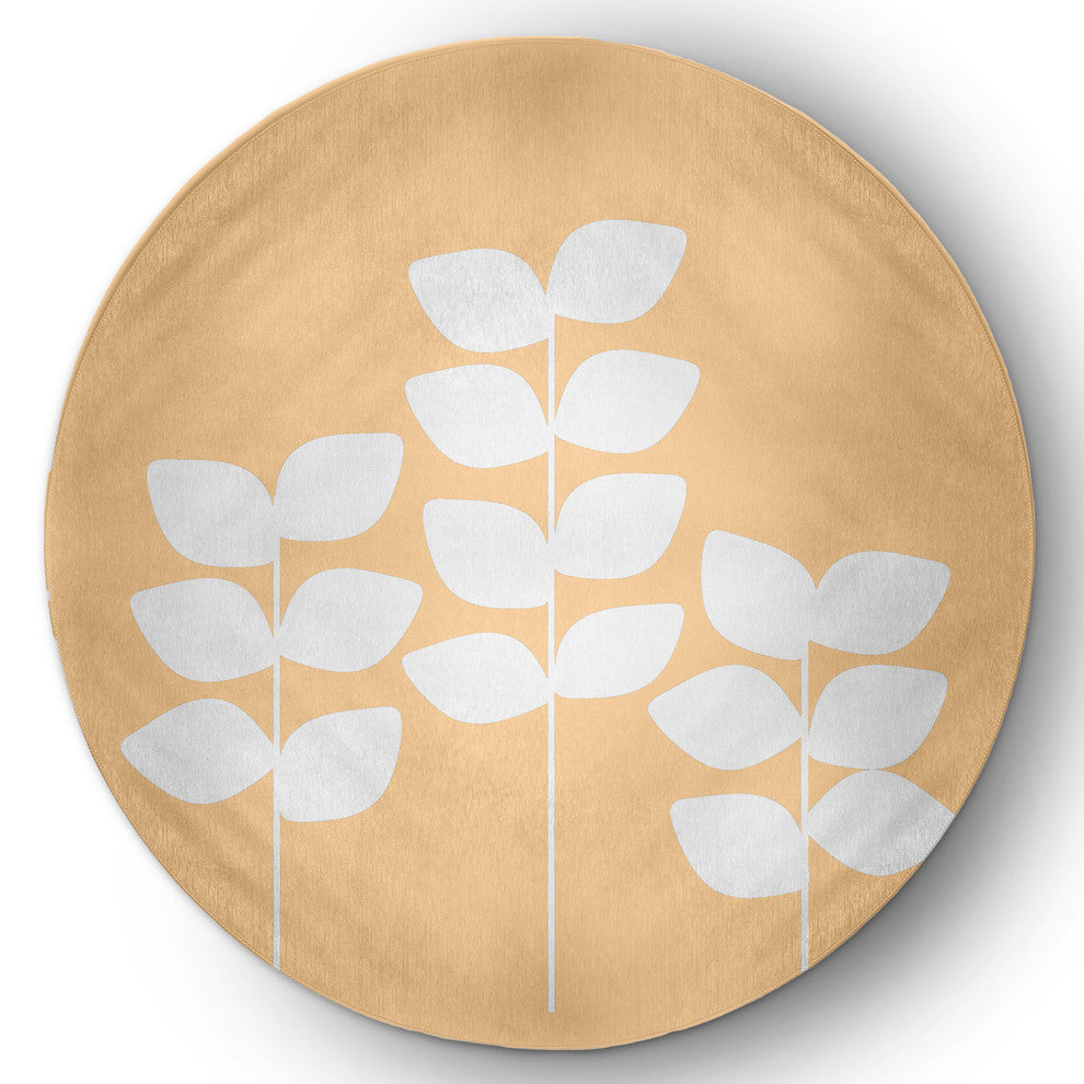 Simple Stems Spring Chenille Rug, Yellow, 5' Round