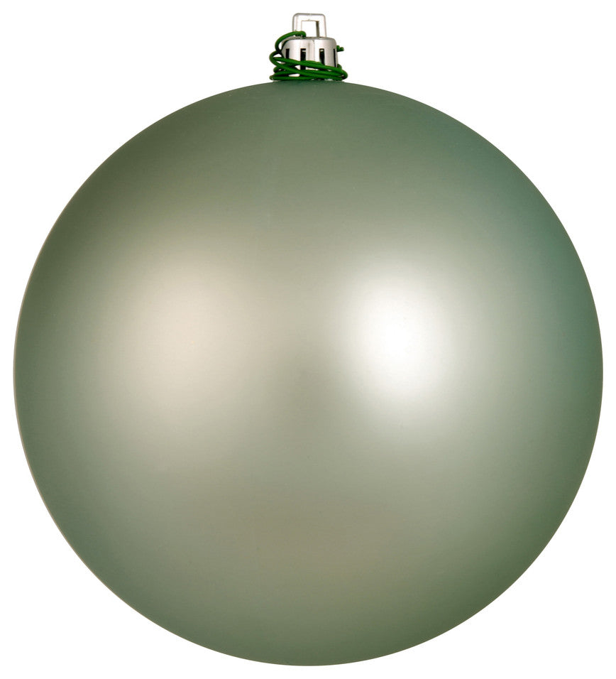 Vickerman N591040Dmv 4" Frosty Mint Matte Ball Ornament, 6 Per Bag