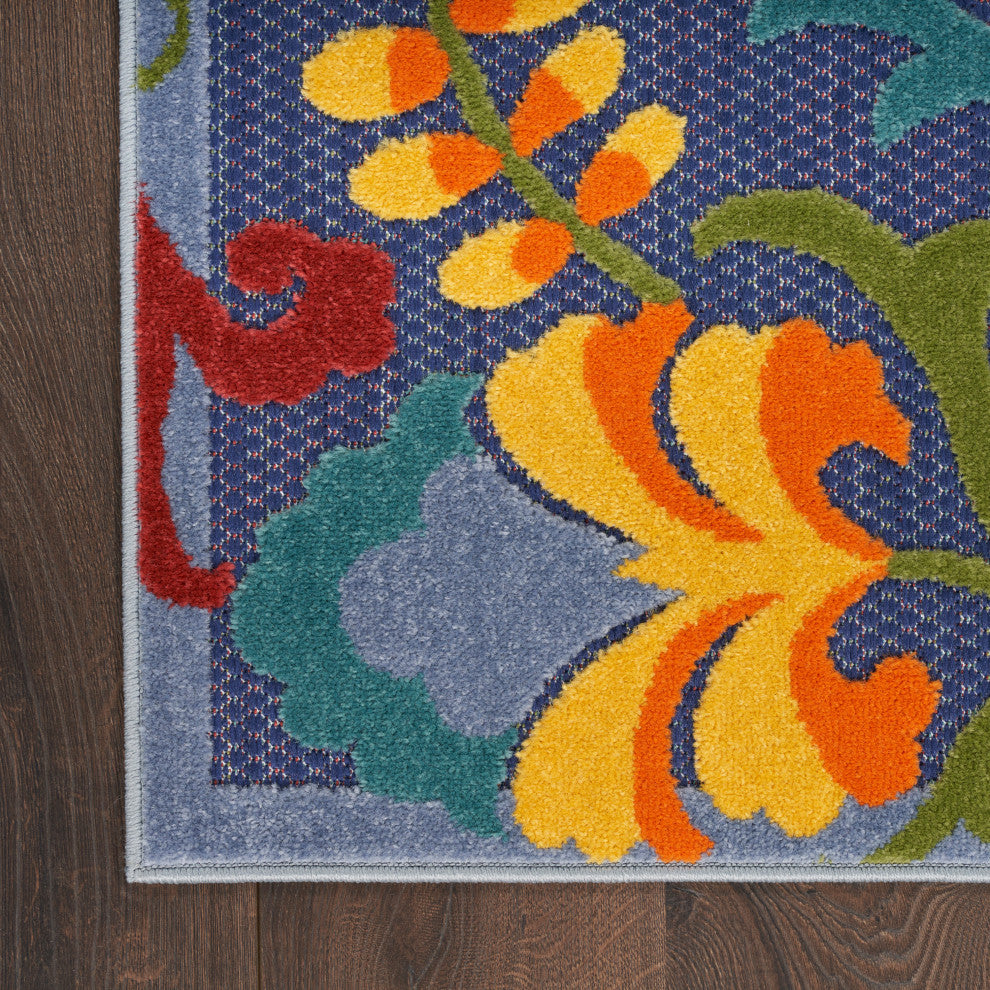Nourison Aloha 6' x 9' Navy Multicolor Outdoor Area Rug