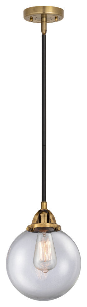 Beacon Mini Pendant, Black Antique Brass, Clear, Clear