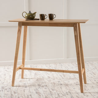 GDF Studio Margaret Natural Walnut Finish Wood Bar Table, Oak Finish