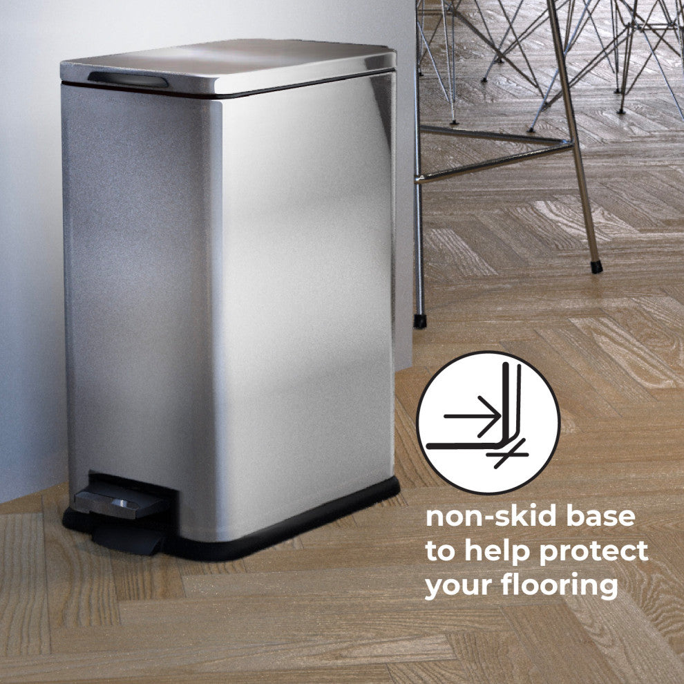 Home Zone Living 4.4 Gallon Kitchen Trash Can, 16.7 Liter