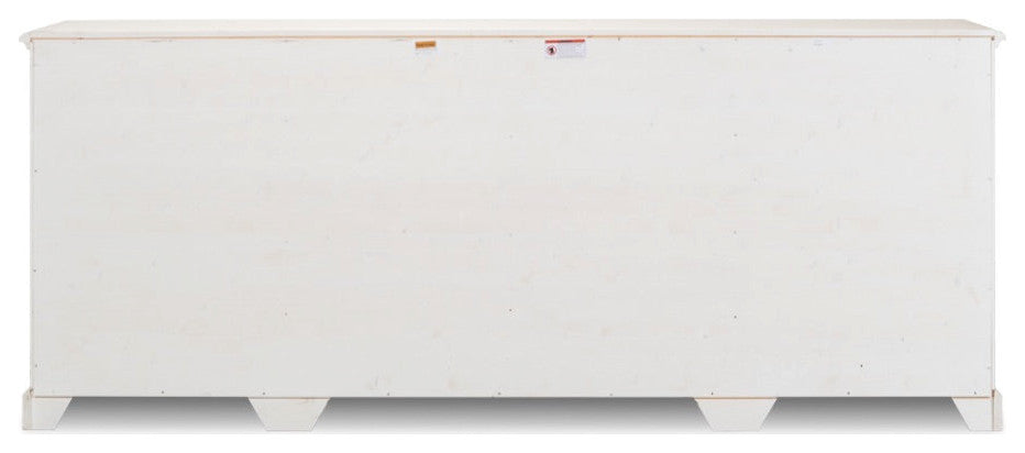 Crested Wall Cabinet Antiqued White Sideboard