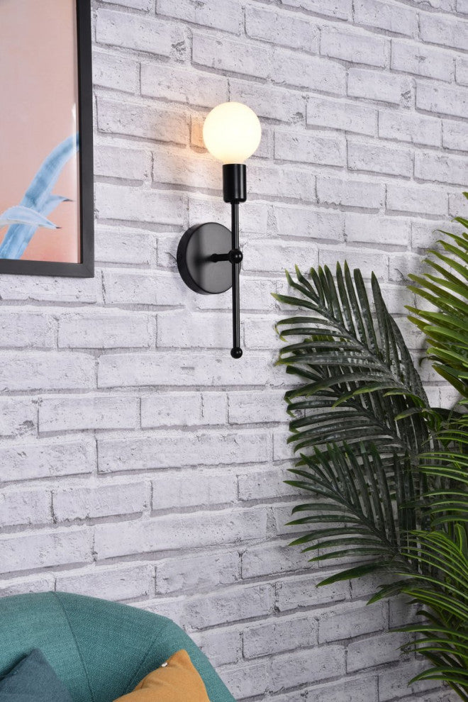 Kayla 1-Light Black Wall Sconce
