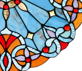 Amiya Tiffany-Style Victorian Stained Glass Window Panel 20" Height