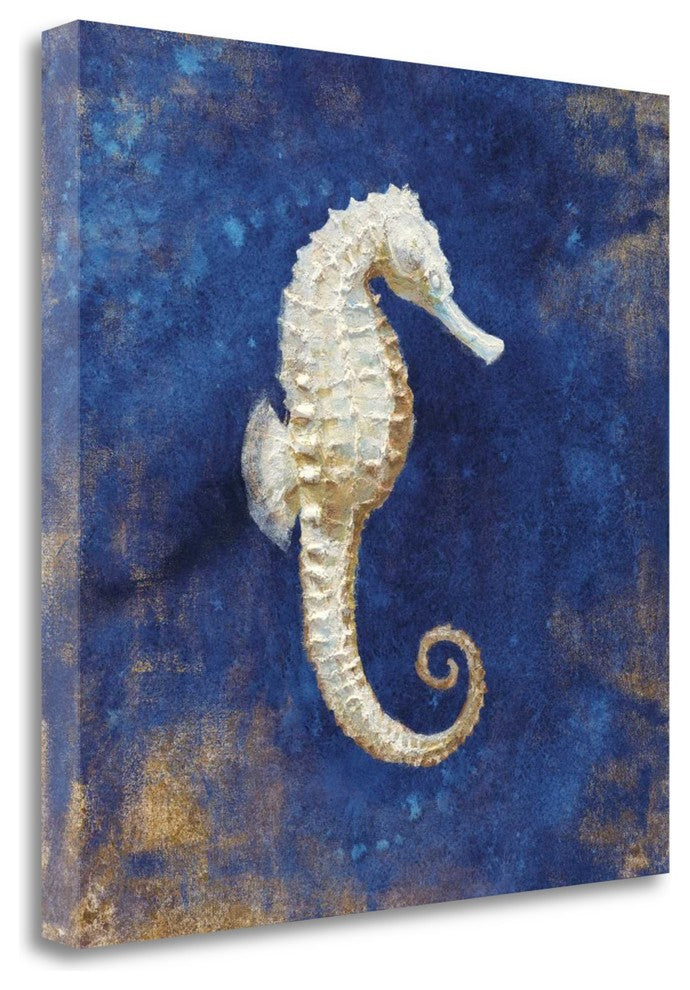 "Treasures Of The Sea Indigo I" By Danhui Nai, Giclee on Gallery Wrap Canvas