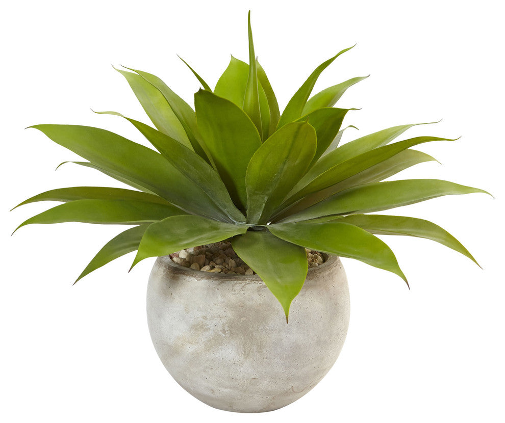 24" Agave Artificial Plant in Sand Colored Bowl