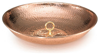 100% Pure Copper Rain Chain Basin, Large 16-1/2 Inch Diameter, 4 Inches High