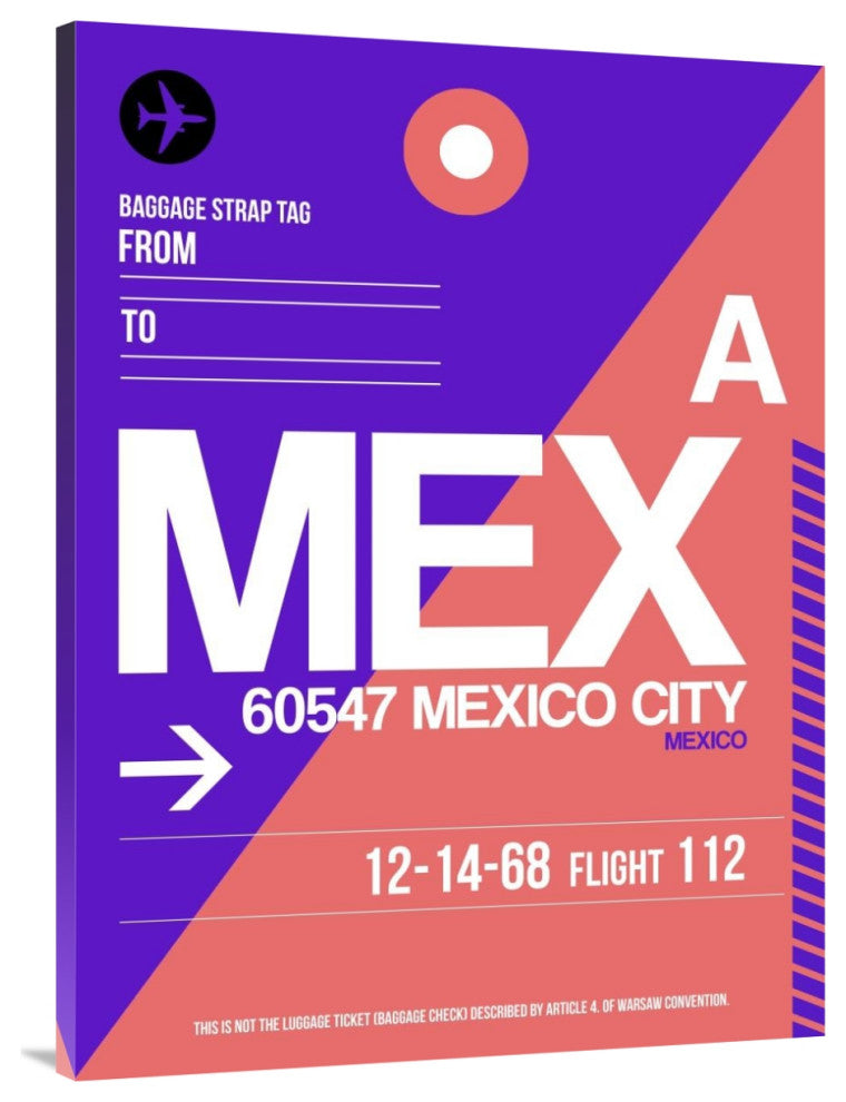 "MEX Mexico City Luggage Tag 1" Fine Art Print