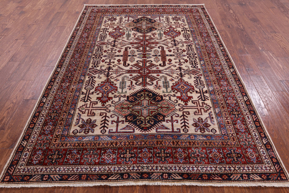 Super Kazak Hand Knotted Wool Rug 6' 0" X 8' 8" Q10528