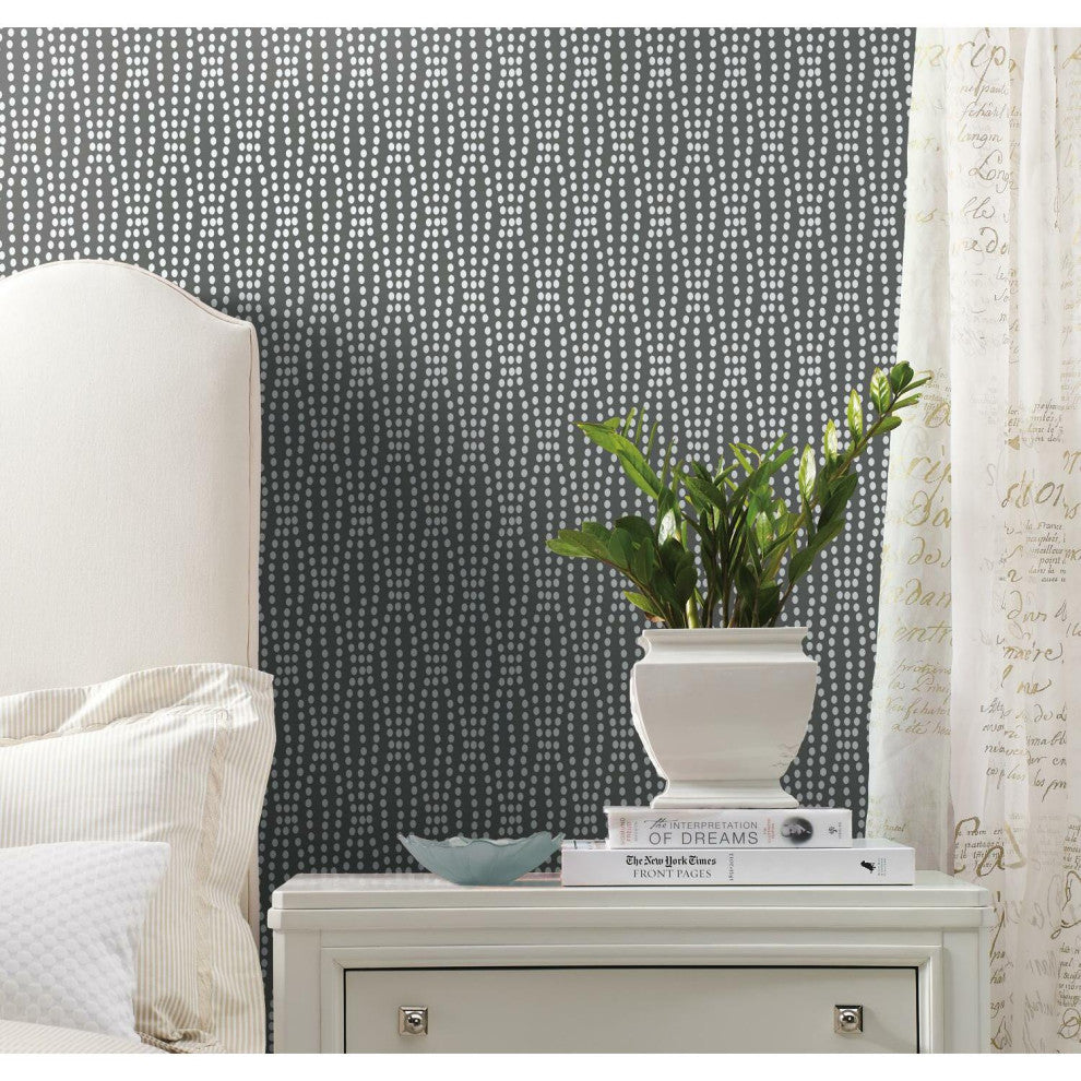 Grey & White Strands Peel & Stick Wallpaper
