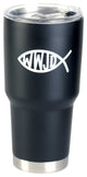 Fish Wwjd Tumbler, Black, 30 Oz