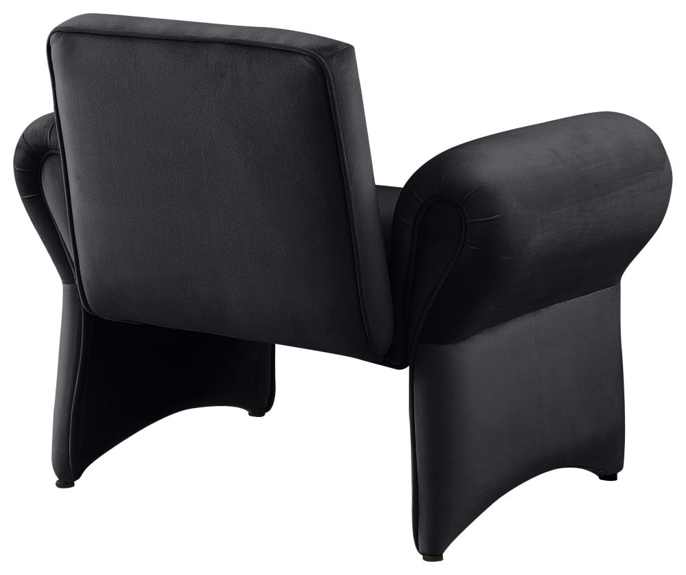 Fleurette Velvet Accent Chair, Black