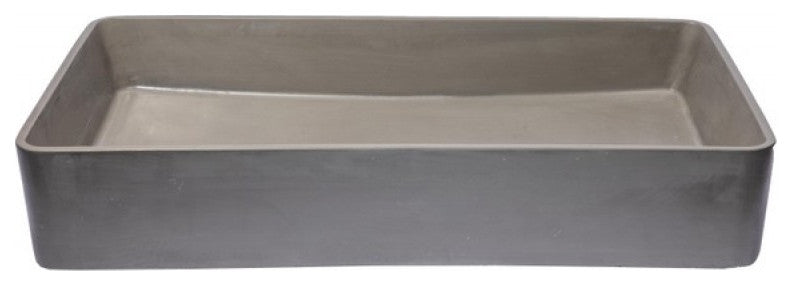 Eden Bath EB_N011DG Wide Rectangular Concrete Vessel Sink - Dark Gray