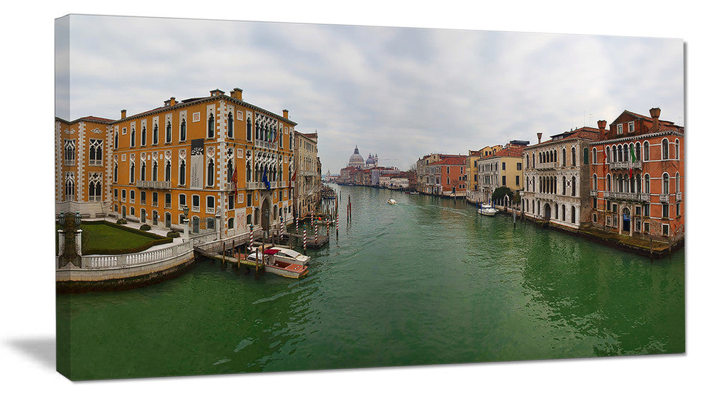 Green Waters in Venice Grand Canal, Landscape Canvas Art Print, 32"x16"