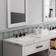 Hartford 72" Double Sink Marble Countertop Bath Vanity, White, Vanity With Small