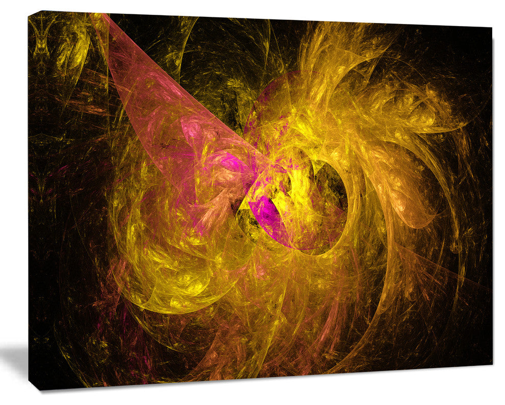 Golden Fractal Abstract Illustration, Abstract Canvas Art Print, 20x12