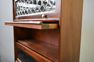Legacy Solid Mahogany Wood 5 Stack Barrister Bookcase, Brown Walnut