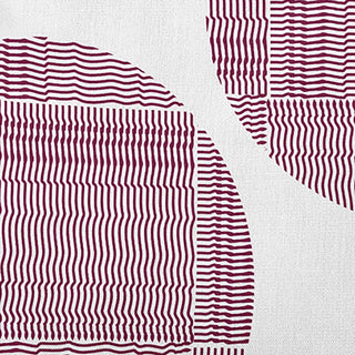 Circles and Squares Polyester Indoor/Outdoor Pillow, Maroon Red, 20"x20"