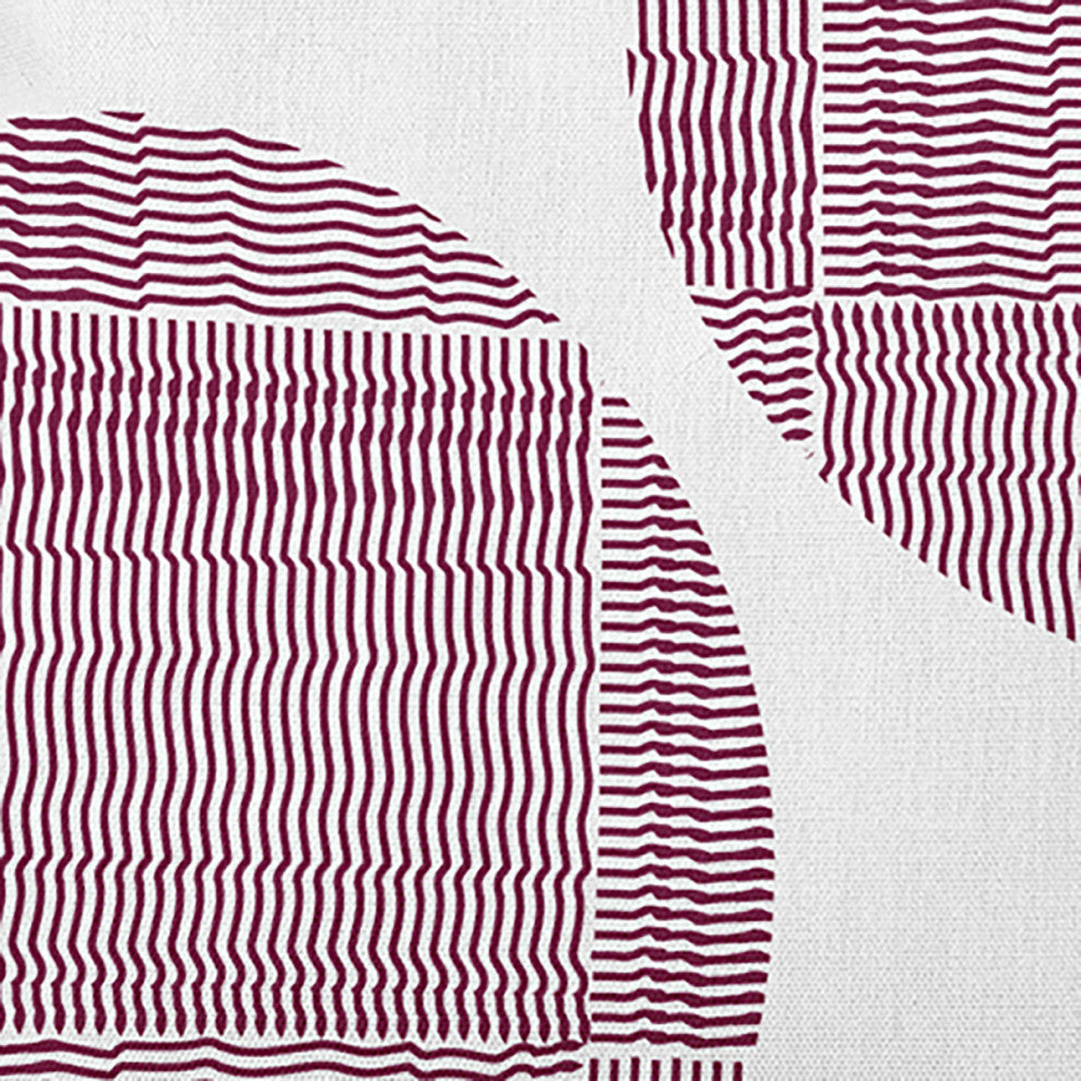 Circles and Squares Polyester Indoor/Outdoor Pillow, Maroon Red, 20"x20"