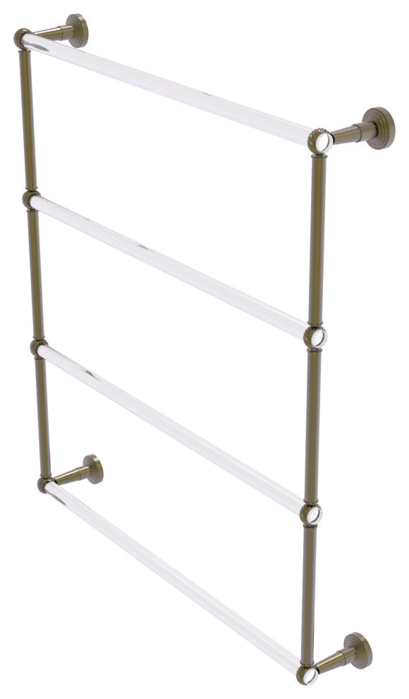 Pacific Beach 4 Tier 30" Ladder Towel Bar with Twist Accents, Antique Brass