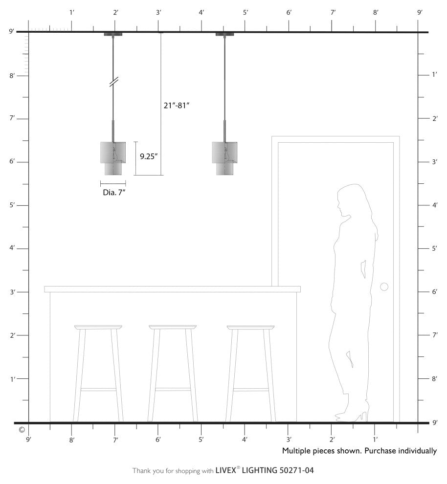 Bainbridge 1-Light Black Mini Pendant