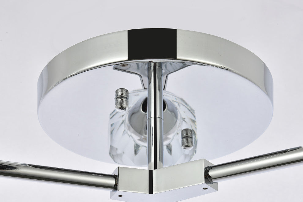 3 Light Flush Mount, Chrome