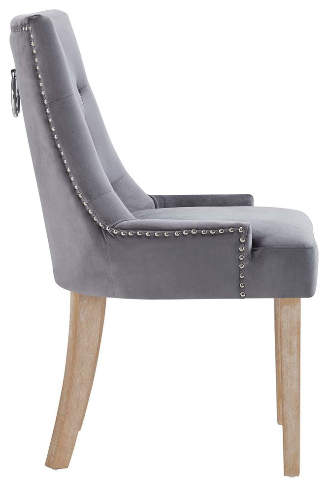 Pose Dining Chair Velvet Set of 4, Gray