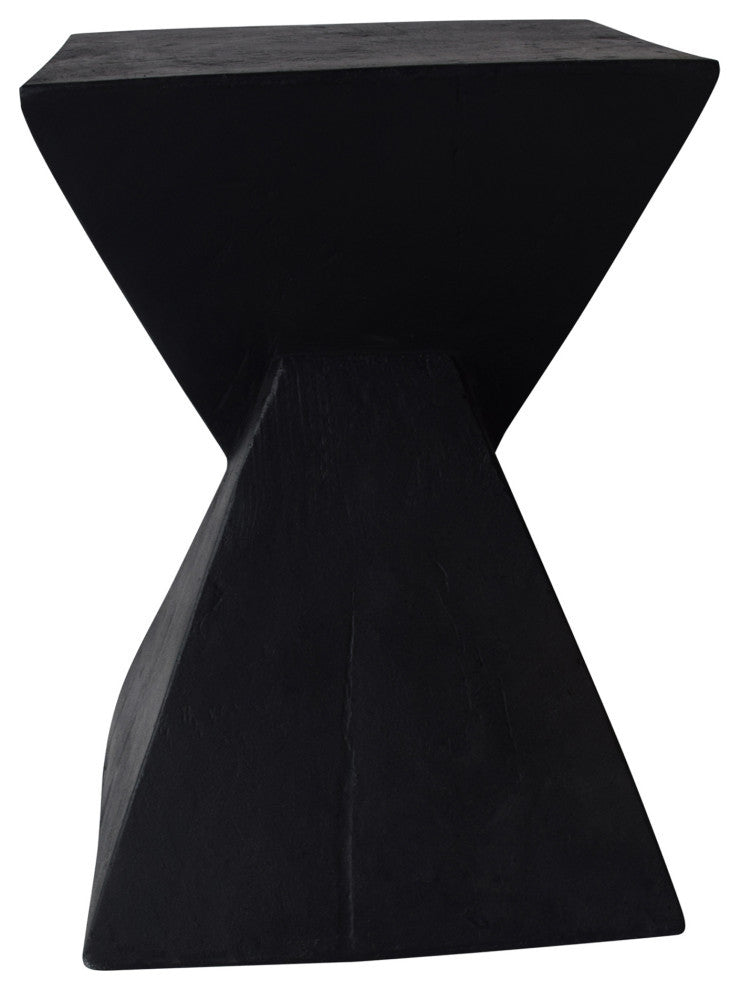 Morgan Outdoor Lightweight Concrete Accent Table, Black