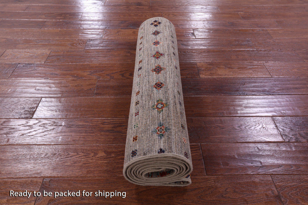 2' 9" X 9' 7" Runner Khorjin Super Kazak Hand-Knotted Rug - Q13844