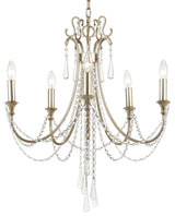 Crystorama Lighting Group ARC-1905-CL-MWP Arcadia 5 Light 24"W - Antique Silver