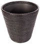Artifacts Rattan Round Tapered Waste Basket With Metal Liner, Tudor Black