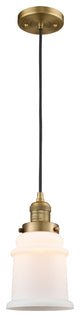 Canton 1-Light Mini Pendant, Brushed Brass, Matte White