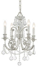 Regis 4 Light Clear Swarovski Strass Crystal Silver Mini Chandelier